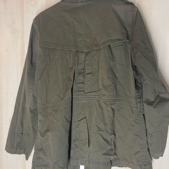 Coldwater Creek classic olive green‎ open front utility jacket, size 16 - Picture 6 of 11
